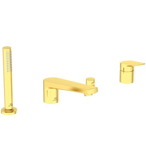 IS-Badearm-f-Wannenrand-La-Dolce-Vita-m-Auslauf-m-Handbrause-Set-Brushed-Gold-BD671A2 gallery number 1